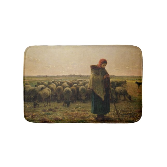 Shepherdess with her Flock, 1863 Bath Mat (Front)