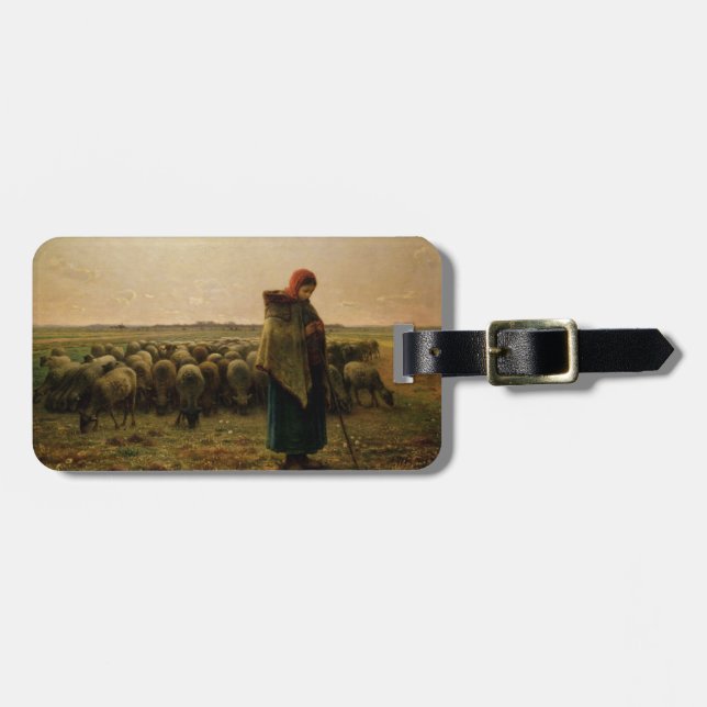 Shepherdess with her Flock, 1863 Luggage Tag (Front Horizontal)
