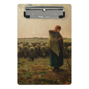 Shepherdess with her Flock, 1863 Mini Clipboard