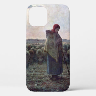 Shepherdess with Her Flock, Jean-Francois Millet iPhone 12 Case