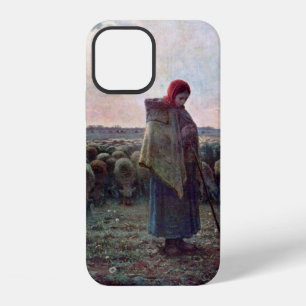 Shepherdess with Her Flock, Jean-Francois Millet iPhone 12 Case