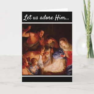 Shepherds Adoration of Jesus Holiday Card
