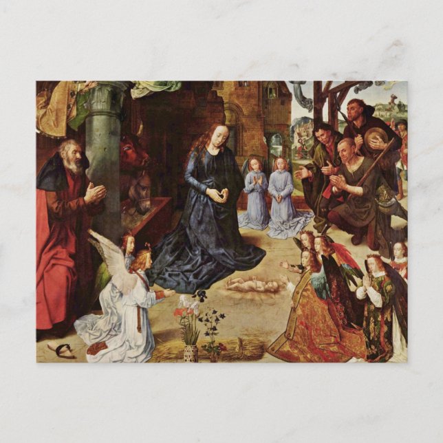Shepherds and Angels Adore Him Postcard (Front)