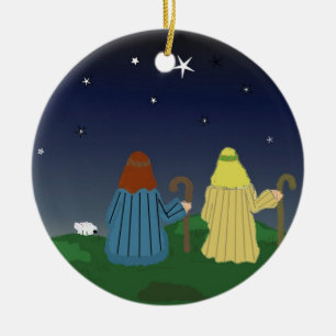 Shepherds in the Fields Ceramic Tree Decoration
