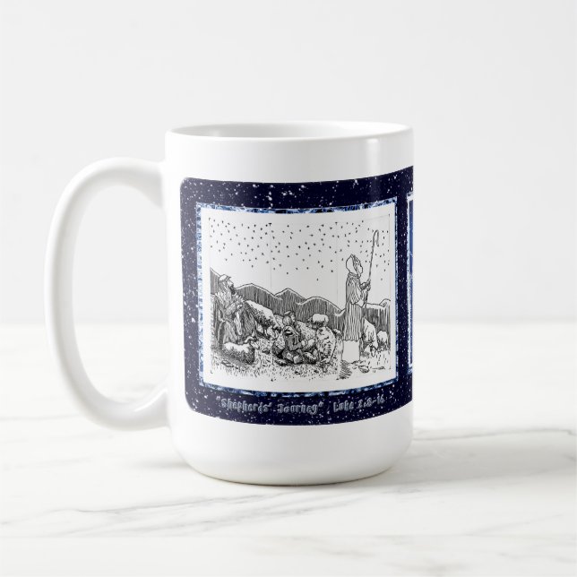 "Shepherds' Journey" Christmas Card Mug (Left)