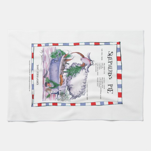 shepherds pie recipe, tony fernandes tea towel (Horizontal)