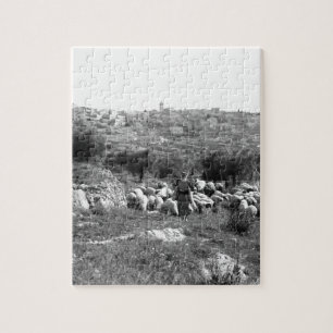 Shepherds tending flocks near Bethlehem Jigsaw Puzzle