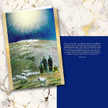 Shepherd's Watch Vintage Christmas Card<br><div class="desc">This Christmas card features a beautiful vintage fine art image of the depiction of events in Luke 2:8-11, with the shepherds and their flock watching the bright star over Bethlehem, which shines in the distance. The text from Scripture is printed in pale gold on a blue background on the inside...</div>