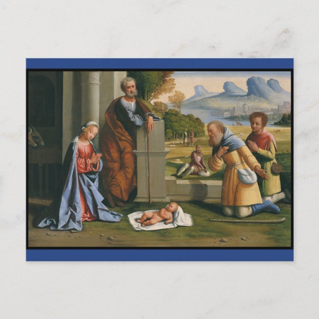 Shepherds Worship Infant Jesus Postcard (Front)