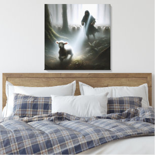 Shephere Rescuing a Lost Lamb Canvas Print