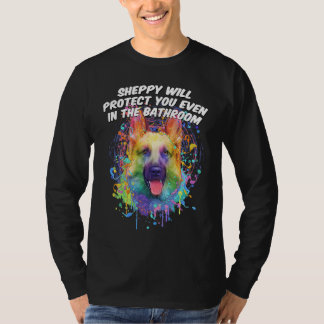 Sheppy Protect You in the Bathroom German Shepher T-Shirt