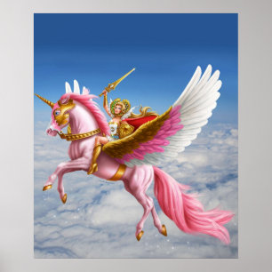 SheRa and Swiftwind soaring in the clouds Poster