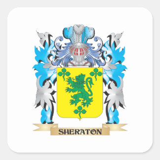 Sheraton Coat of Arms - Family Crest Square Sticker