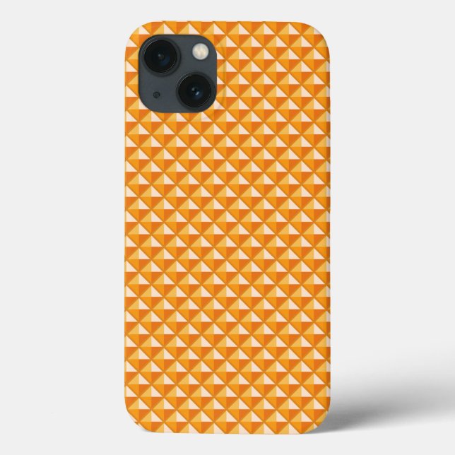 Sherbet orange, enamel look, studded grid Case-Mate iPhone case (Back)