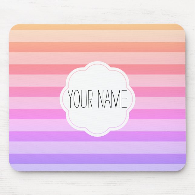 Sherbet Rainbow Dream Custom Name Mouse Mat (Front)