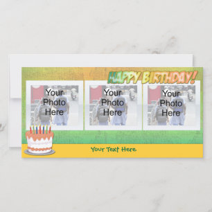 Sherbet Rainbow Happy Birthdy Photo Cards