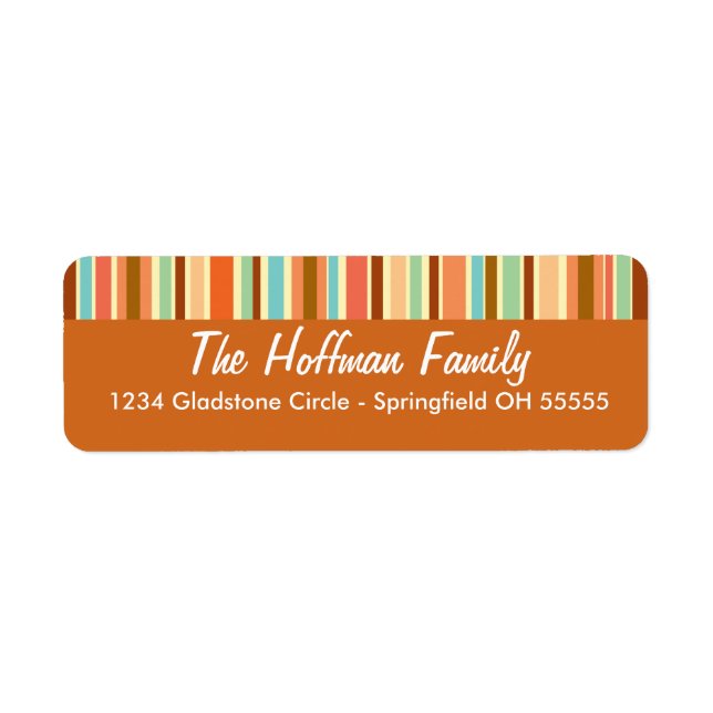 Sherbet Stripes Return Address Label (Front)