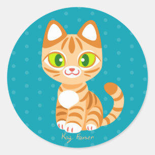 Sherbet the Orange Tabby Cat Classic Round Sticker