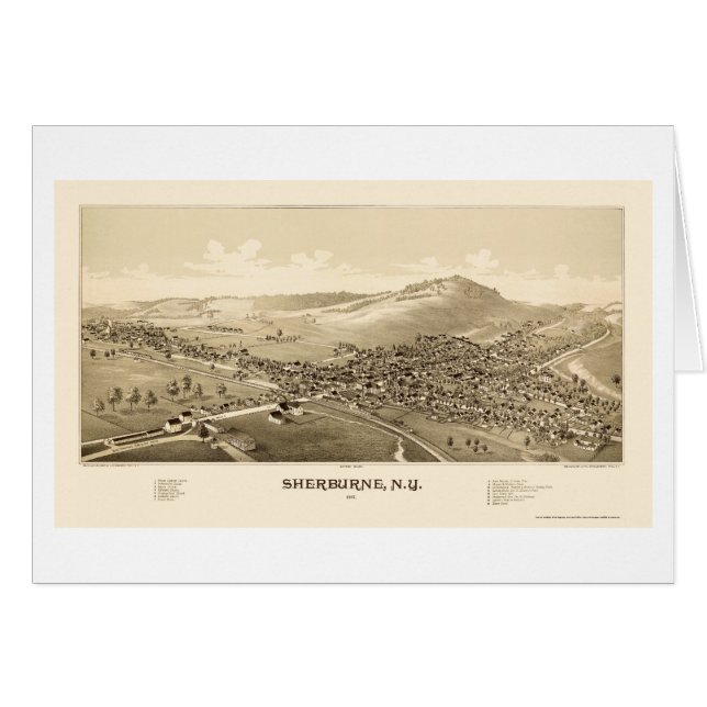 Sherburne, NY Panoramic Map - 1887 (Front Horizontal)