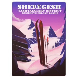 Sheregesh ,Kemerovo Oblast Russia ski travel print Clipboard