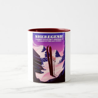 Sheregesh ,Kemerovo Oblast Russia ski travel print Two-Tone Coffee Mug