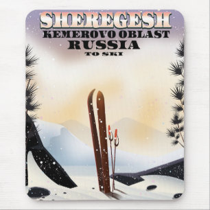 Sheregesh Russia ski travel poster. Mouse Mat