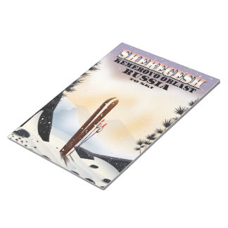 Sheregesh Russia ski travel poster. Notepad