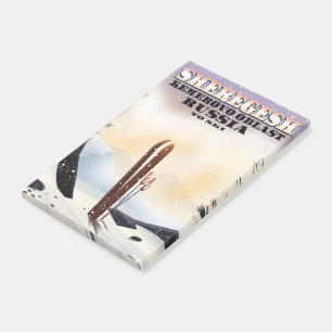 Sheregesh Russia ski travel poster. Post-it Notes