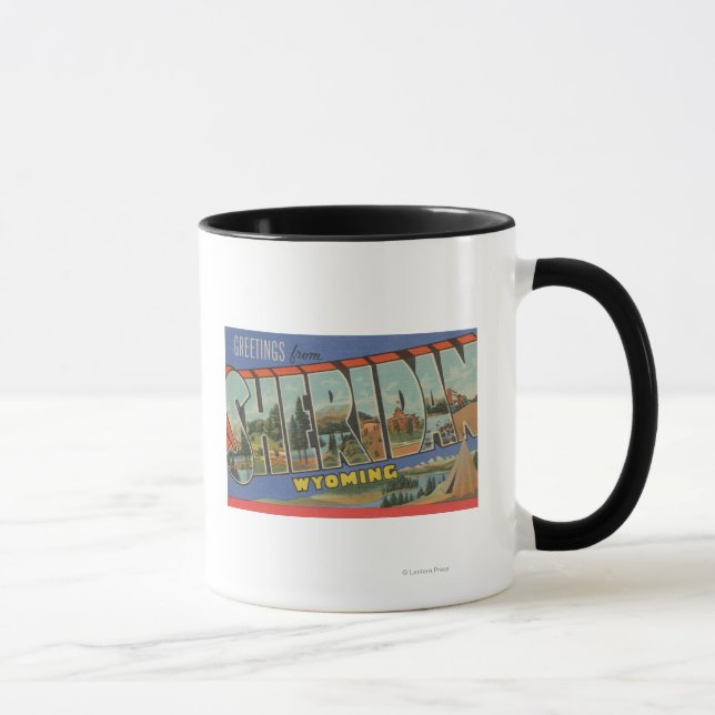 Sheridan, Wyoming - Large Letter Scenes Mug (Right)
