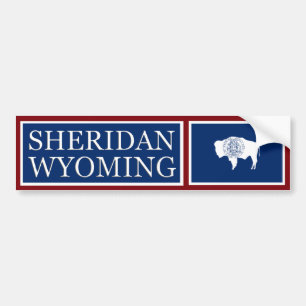 Sheridan Wyoming State Flag Bumper Sticker