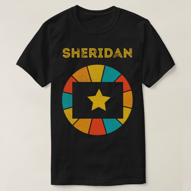 Sheridan Wyoming Vintage Distressed Souvenir 1 T-Shirt (Design Front)