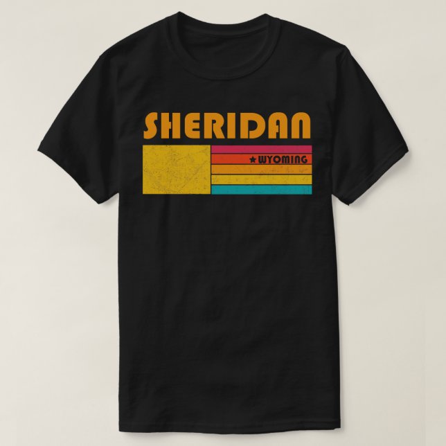 Sheridan Wyoming Vintage Distressed Souvenir T-Shirt (Design Front)