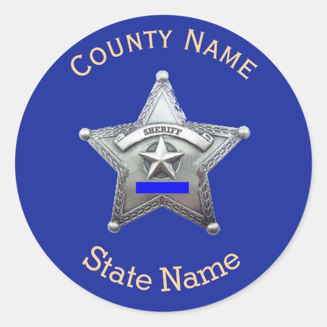 Sheriff Badge Custom Round Sticker (Front)