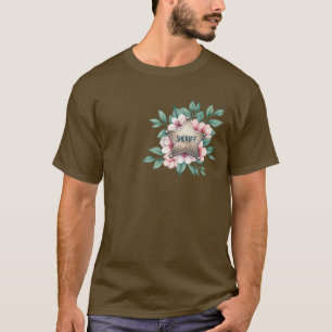 Sheriff Badge Floral Pink  T-Shirt