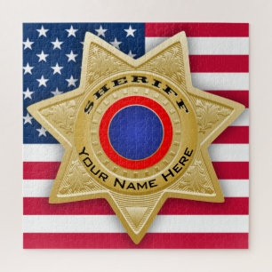 Sheriff Badge Puzzle Customisable Add Your Name