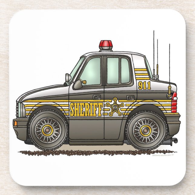 Sheriff Car Patrol Car Coaster (Front)