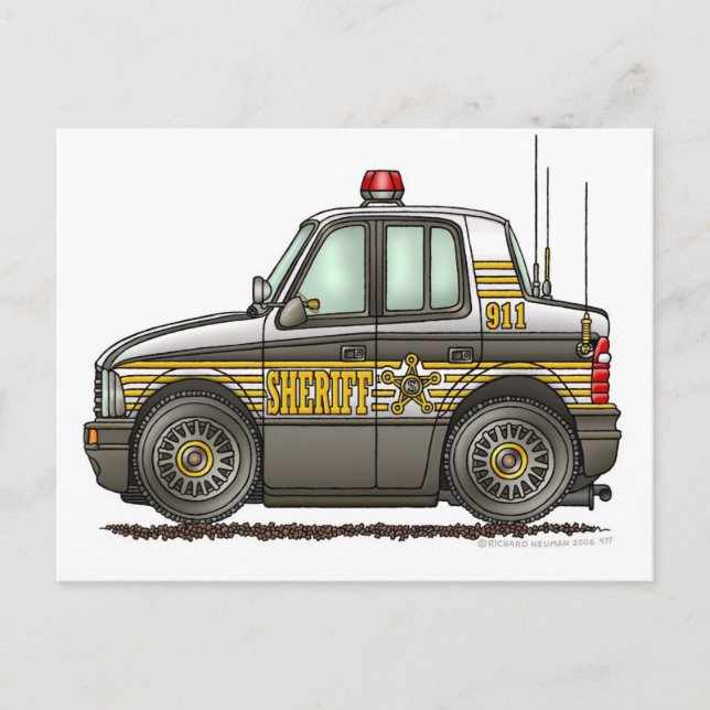 Sheriff Car Patrol Car Law Enforcement Postcard (Front)