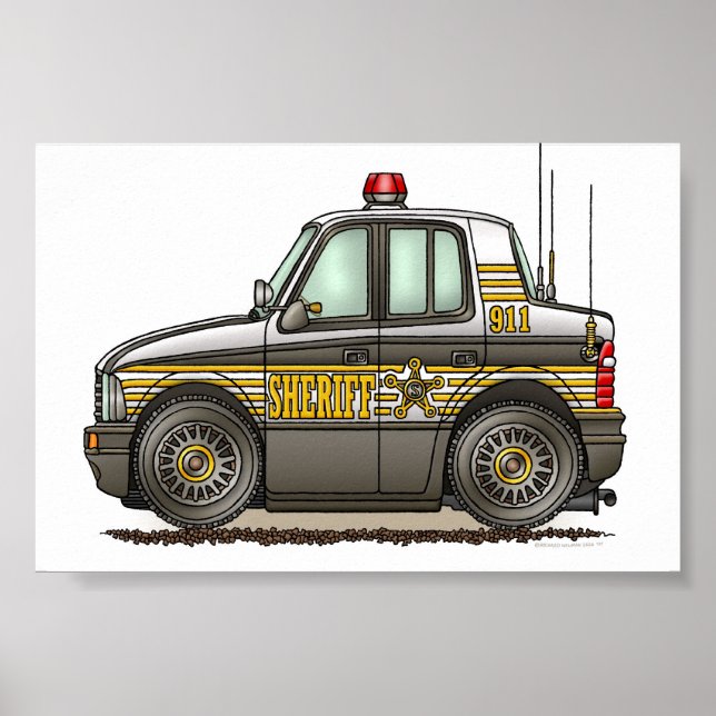Sheriff Car Patrol Car Poster (Front)