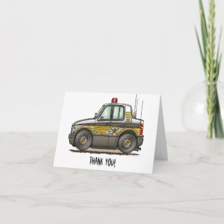 Sheriff Car Patrol Car Thank You Card