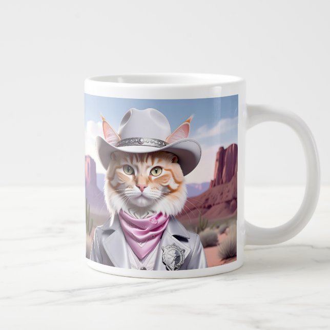 Sheriff Cat Large Coffee Mug (Right)
