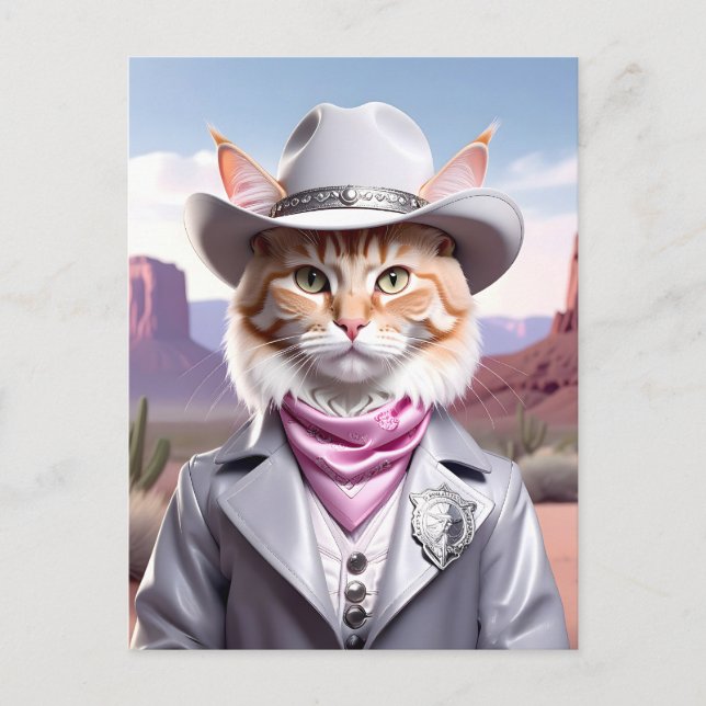 Sheriff Cat Postcard (Front)