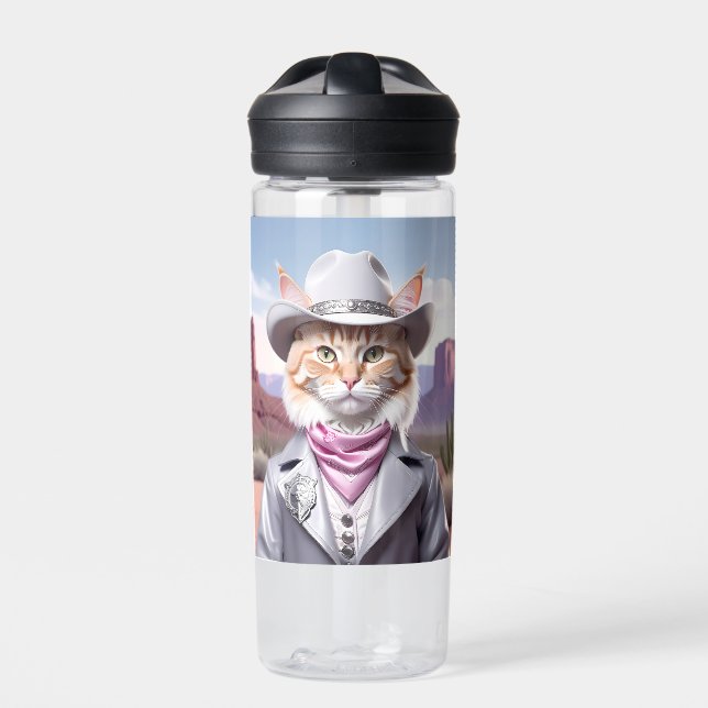 Sheriff Cat Water Bottle (Front)