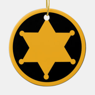 Sheriff Ceramic Tree Decoration
