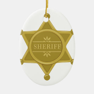 Sheriff Ceramic Tree Decoration