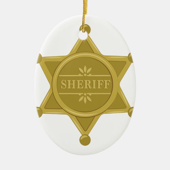 Sheriff Ceramic Tree Decoration (Front)
