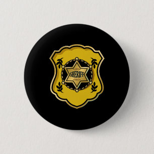 Sheriff Costume Halloween Police Officer Law Enfor 6 Cm Round Badge