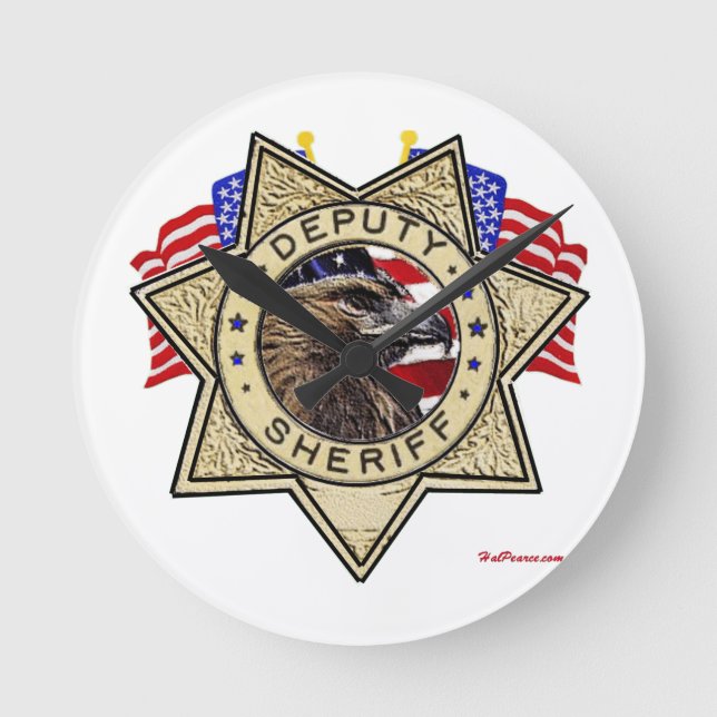 Sheriff Deputy Badge Round Clock (Front)