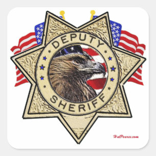 Sheriff Deputy Badge Square Sticker