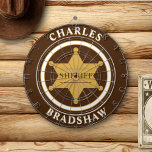 Sheriff Emblem Dartboard<br><div class="desc">The Sheriff Emblem Dart Board is a great way to show your support and have fun doing it. Easy to customise with your name and initial.  Customise to match your style using the Edit Design button.</div>