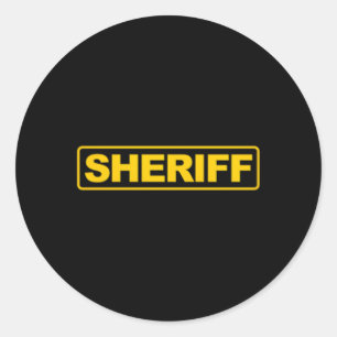 Sheriff Front Back Print Sheriff Police Classic Round Sticker